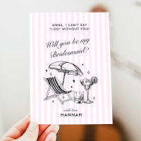 Modern Vintage Black Bridesmaid Proposal Card
