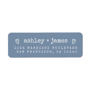 Modern Vintage Blue Wedding Return Address