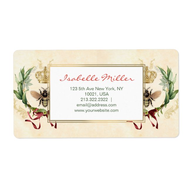 Modern Vintage Botanical Queen Bee                 (Front)