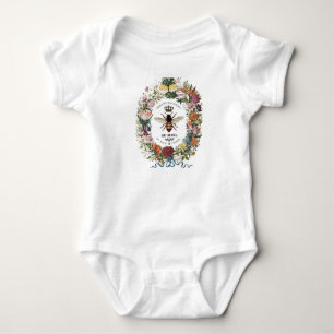 MODERN VINTAGE BOTANICAL QUEEN BEE BABY BODYSUIT