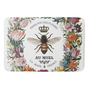 MODERN VINTAGE BOTANICAL QUEEN BEE BATH MAT