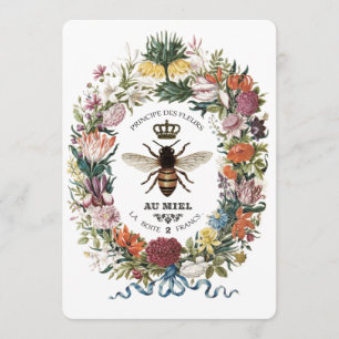MODERN VINTAGE BOTANICAL QUEEN BEE INVITATION