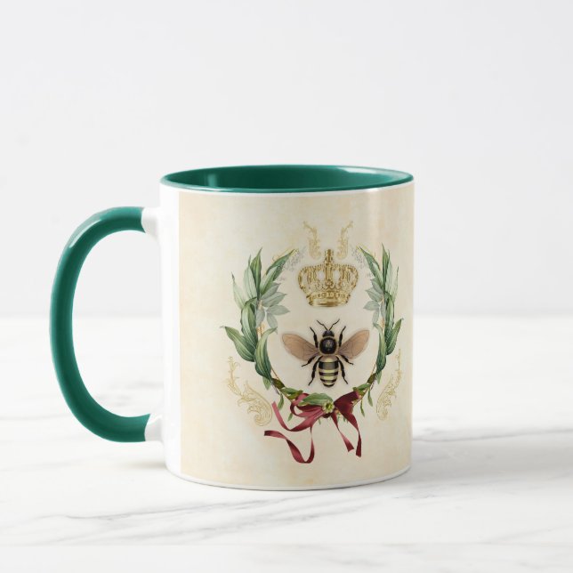Modern Vintage Botanical Queen Bee Mug (Left)