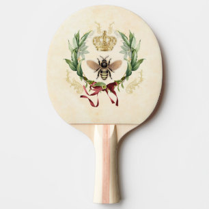 Modern Vintage Botanical Queen Bee Ping Pong Paddle
