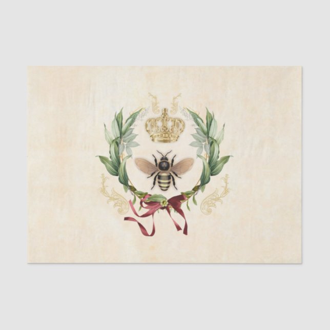 Modern Vintage Botanical Queen Bee                 Tissue Paper (Front)