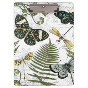 modern vintage butterflies and dragonflies clipboard