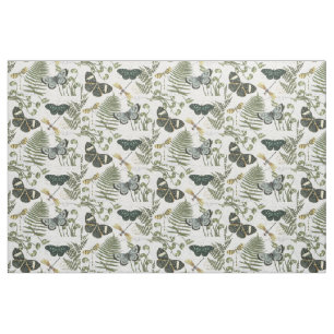 modern vintage butterflies and dragonflies fabric