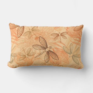 modern vintage butterflies lumbar pillow