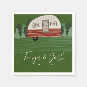 Modern Vintage Camper Camping Bridal Shower Napkin
