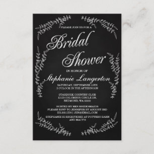 Modern Vintage Chalk Art Bridal Shower Invitation