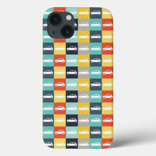 Modern Vintage Chequerboard Mini Cooper iPhone 13 Case