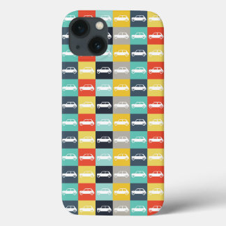 Modern Vintage Chequerboard Mini Cooper iPhone 13 Case