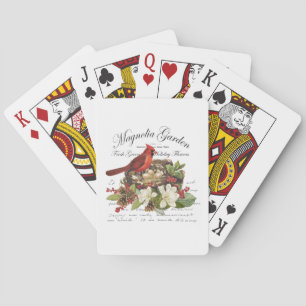 Modern Vintage Christmas Cardinal Playing Cards