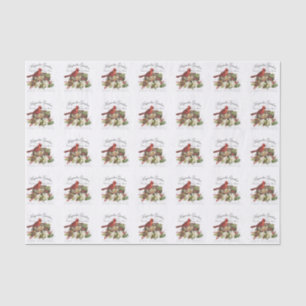 Modern Vintage Christmas Cardinal Tissue Paper