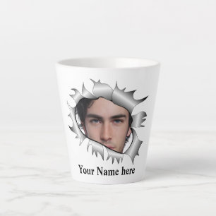 Modern Vintage Custom photo in a hole Latte Mug