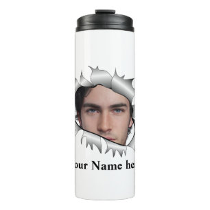 Modern Vintage Custom photo in a hole Thermal Tumbler