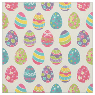 Modern Vintage Easter Eggs Decoration Pattern Fabric