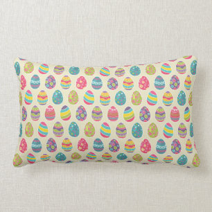 Modern Vintage Easter Eggs Decoration Pattern Lumbar Pillow