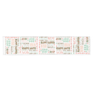 Modern Vintage Easter typography word collage Short Table Runner