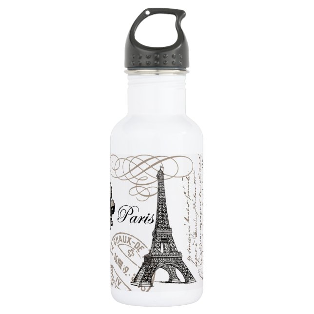 modern vintage Eiffel Tower 532 Ml Water Bottle (Front)