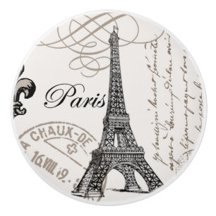 MODERN VINTAGE EIFFEL TOWER CERAMIC KNOB