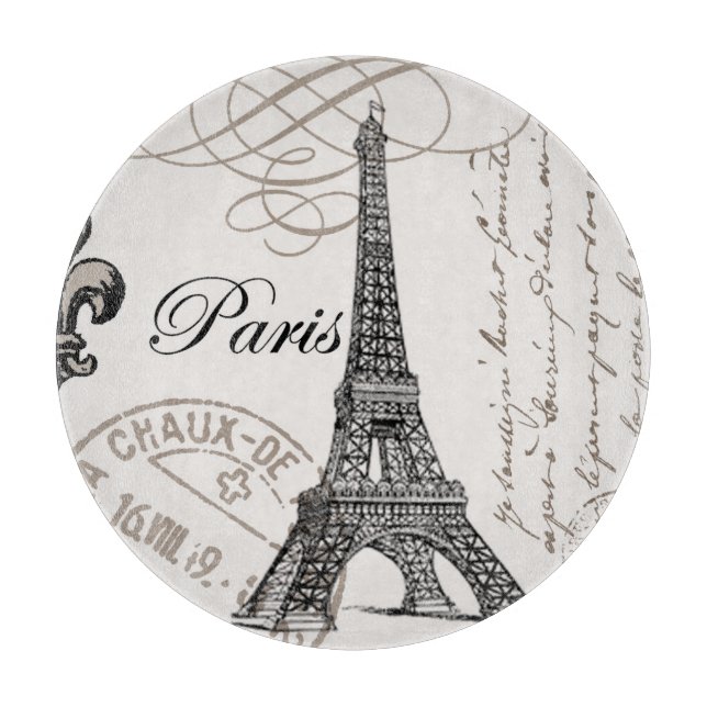 modern vintage Eiffel Tower Cutting Board (Front)