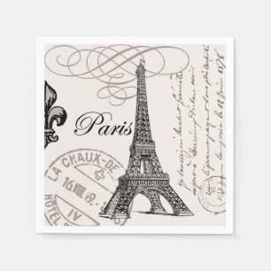 modern vintage Eiffel Tower Napkin