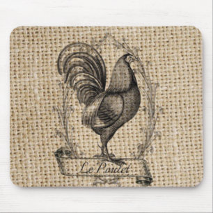 Modern vintage Farm Chicken french country rooster Mouse Pad