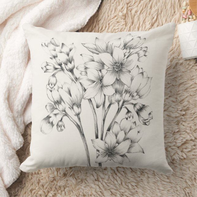 Modern Vintage Farmhouse floral pillow (Blanket)