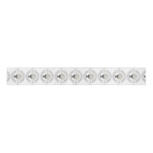 Modern Vintage Farmhouse white flower garden Grosgrain Ribbon