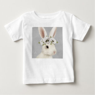 modern vintage farmhouse white rabbit baby T-Shirt