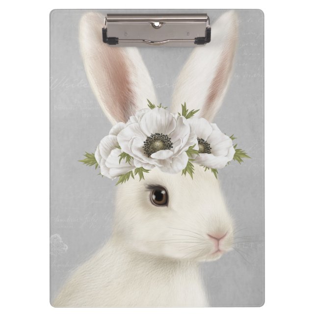 modern vintage farmhouse white rabbit clipboard (Front)