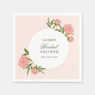 Modern vintage floral Bridal shower cocktail Napki Napkin