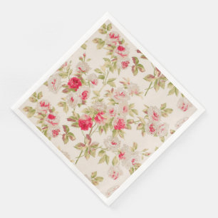 Modern Vintage Floral Paper Dinner Napkins