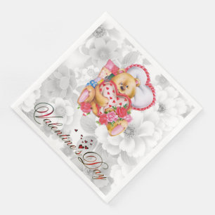 Modern Vintage Floral Paper Dinner Napkins