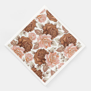Modern Vintage Floral Paper Dinner Napkins