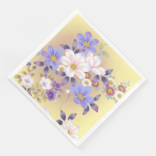Modern Vintage Floral Paper Dinner Napkins