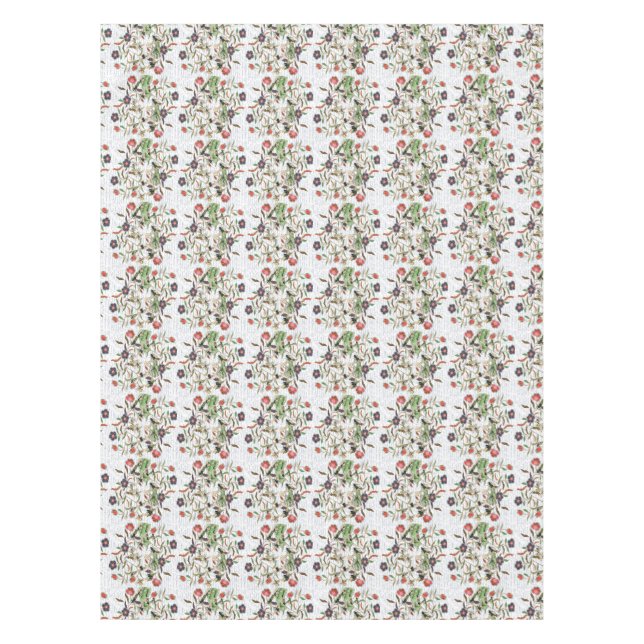 Modern Vintage French Bees & Flowers Tablecloth (Front)