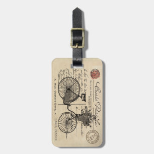 Modern vintage french bicycle luggage tag