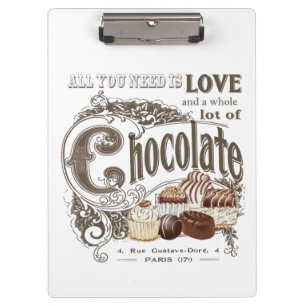 modern vintage french chocolates clipboard