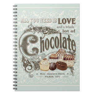 modern vintage french chocolates notebook