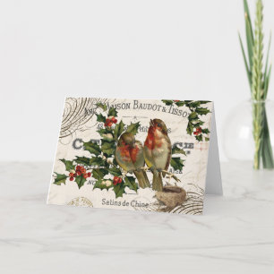 modern vintage French Christmas card