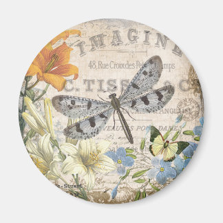 modern vintage french dragonfly magnet