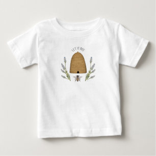 Modern Vintage French Farmhouse Bee Baby T-Shirt