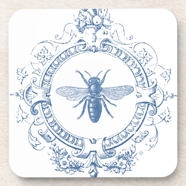 Modern Vintage French farmhouse bee Coaster (Front)