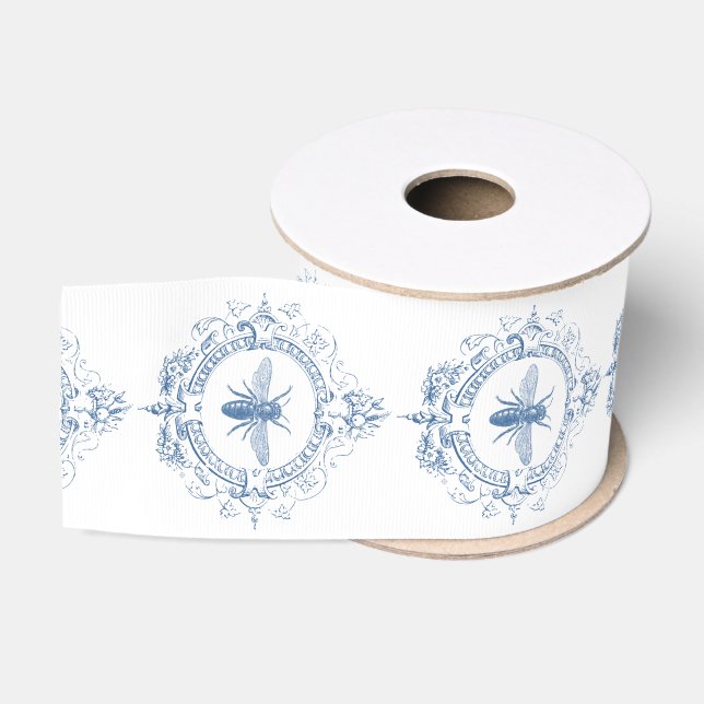 modern vintage french farmhouse bee grosgrain ribbon (Spool)