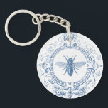 Modern Vintage French farmhouse bee Keychain<br><div class="desc">Modern Vintage French farmhouse bee</div>