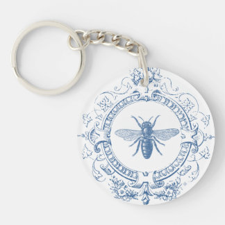Modern Vintage French farmhouse bee Keychain
