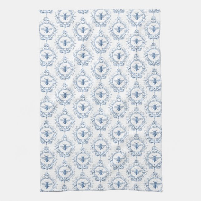 Modern Vintage French farmhouse bee Kitchen Towel (Vertical)