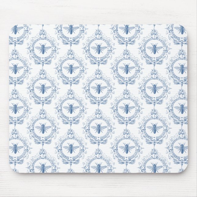 Modern Vintage French farmhouse bee Mouse Pad (Front)